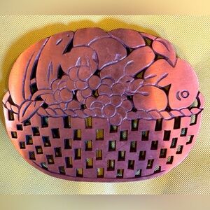 Copper CAST IRON Trivet. Vintage 1990. Good vintage condition. 8 1/2” x 6 1/2”.
